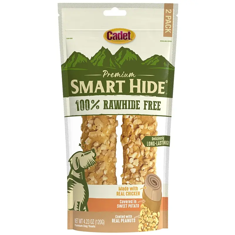 Cadet Smart Hide Rawhide Free Dog Chews Chicken, Sweet Potato, & Peanuts