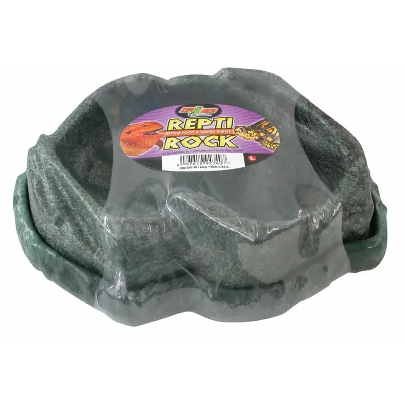 Zoo Med Combo Repti Rock Food and Water Dish Black LG