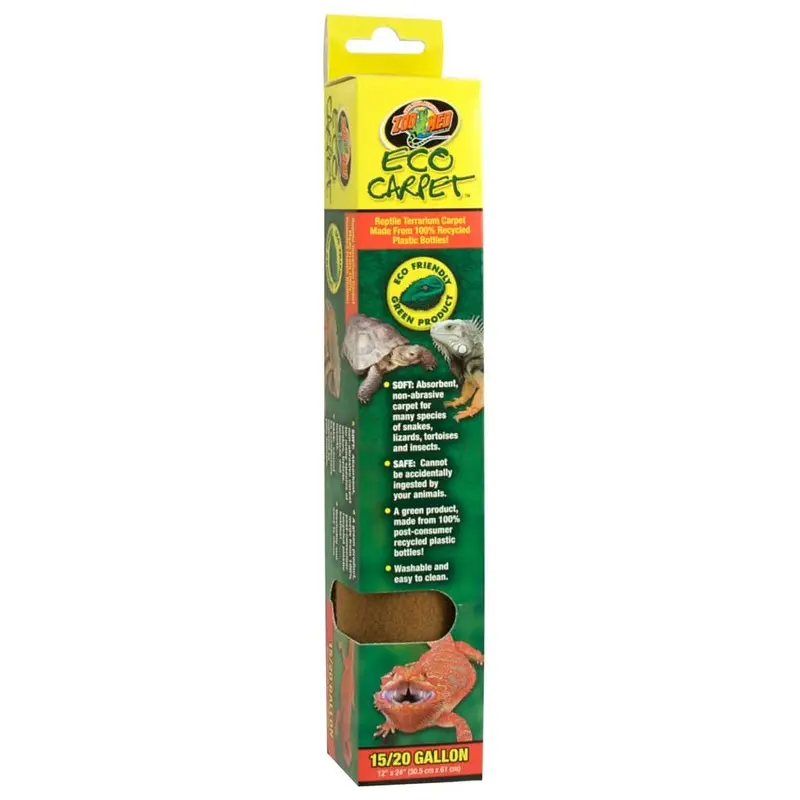 Zoo Med Eco Carpet Reptile Terrarium Carpet Green 15/20 Gallon, 12Inches X 24Inches