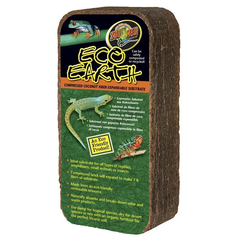 Zoo Med Eco Earth Coconut Fiber Substrate Brown 1 Pack