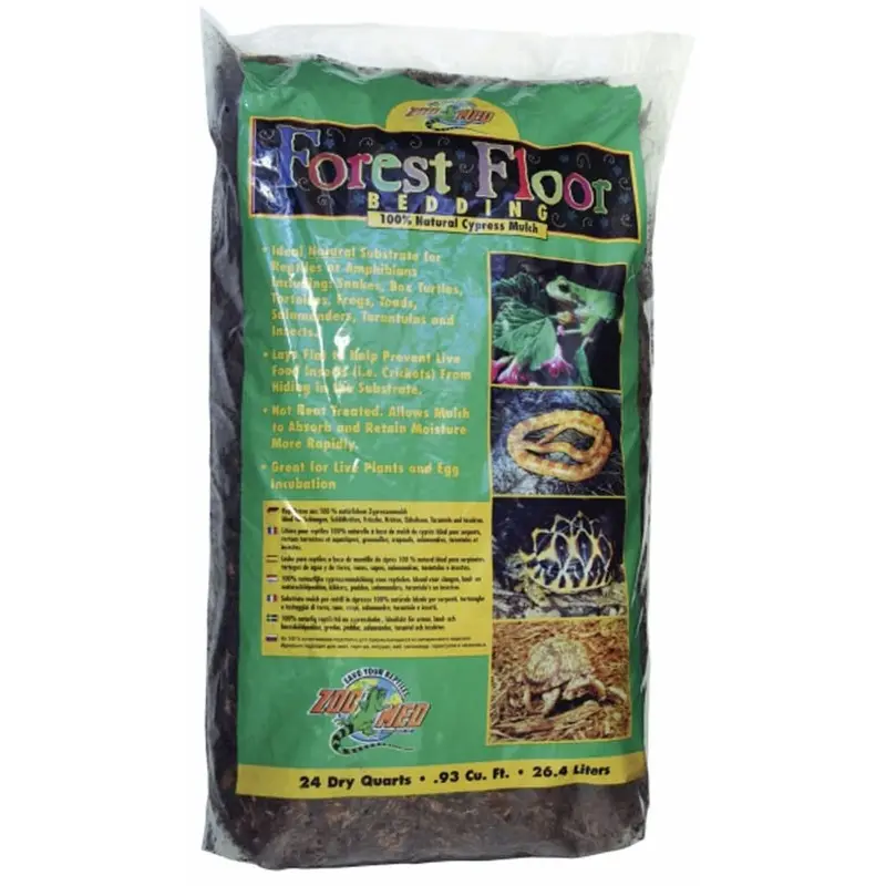 Zoo Med Forest Floor Natural Cypress Mulch Bedding Substrate Brown 24 qt