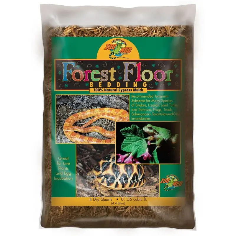Zoo Med Forest Floor Natural Cypress Mulch Bedding Substrate Brown 4 qt
