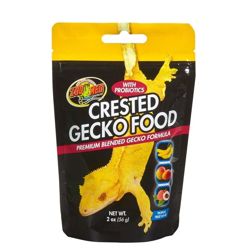 Zoo Med Crested Gecko Food Premium Blended Tropical Fruit Dry Food 2 oz