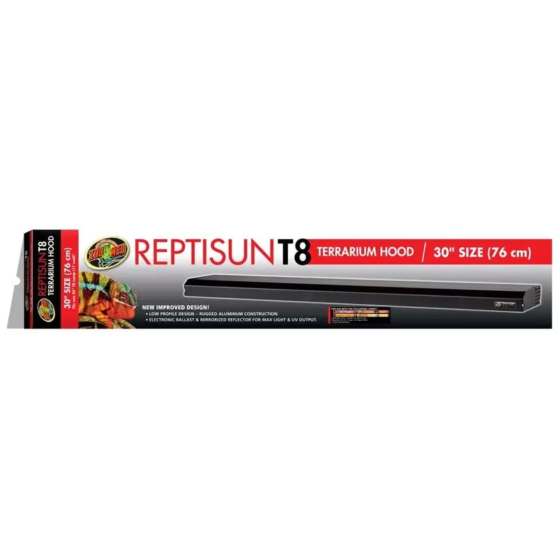 Zoo Med ReptiSun T8 Terrarium Hood Hood Only Black 30 in