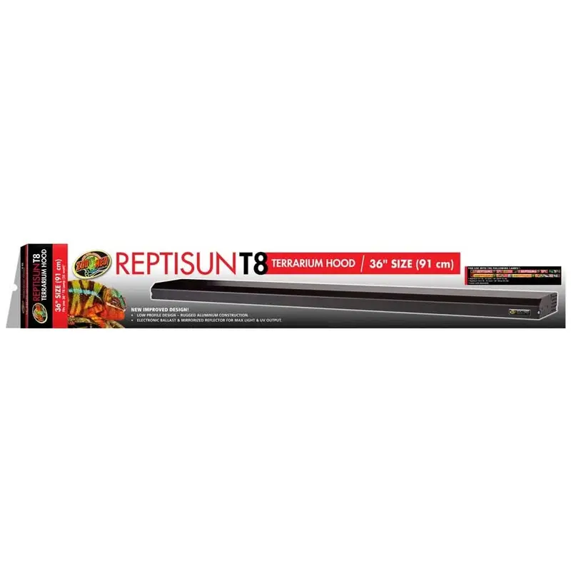 Zoo Med ReptiSun T8 Terrarium Hood Hood Only Black 36 in