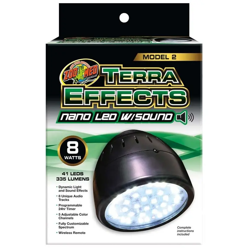 Zoo Med Terra Effects Model 2 Nano LED Light with Sound Black