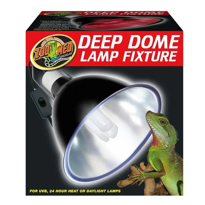 Zoo Med Deep Dome Lamp Fixture Black 8.5 in
