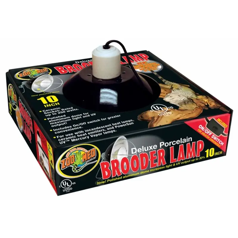 Zoo Med Deluxe Porcelain Clamp Lamp Fixture Black 10 in