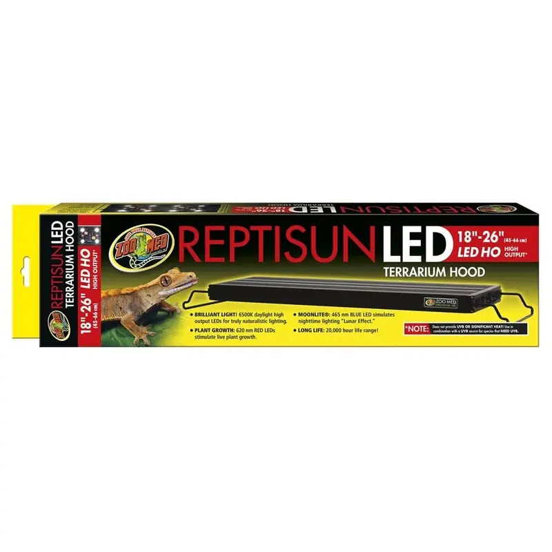 Zoo Med ReptiSun LED Terrarium Hood Black 18 in - 26 in
