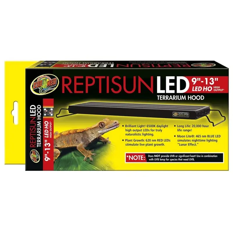 Zoo Med ReptiSun LED Terrarium Hood Black 9 in - 13 in