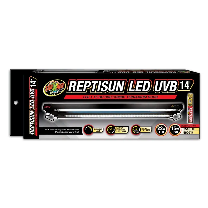Zoo Med Reptisun LED UVB Combo Terrarium Hood 14in