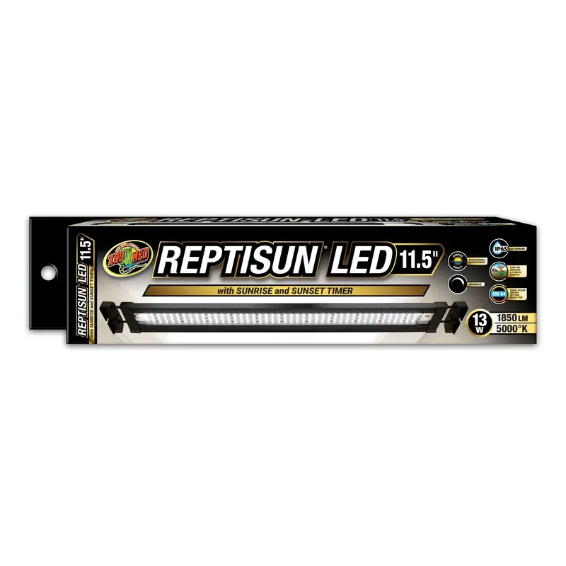 Zoo Med Reptisun LED w/Sunrise & Sunset Timer Terrarium Hood 11.5in 13w