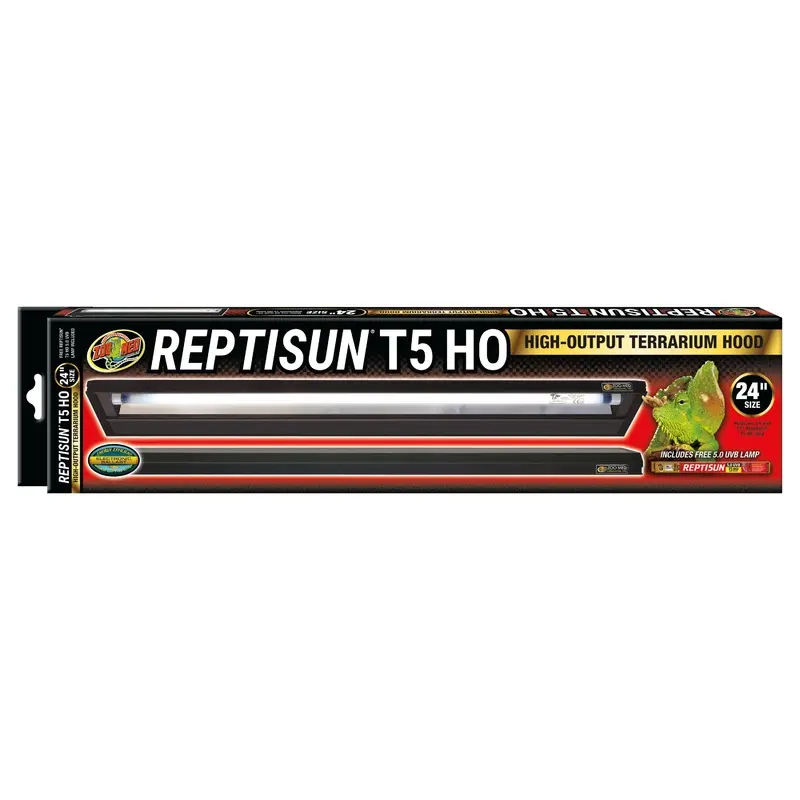 Zoo Med ReptiSun T5 HO Terrarium Hood w/ 5.0 Bulb 24in