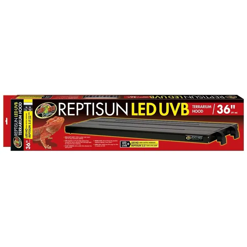 Zoo Med ReptiSun T5 LED UVB Terrarium Hood 36 in
