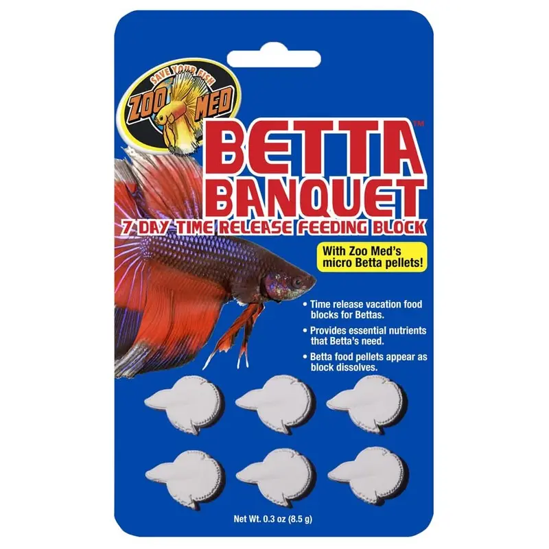 Zoo Med Betta Banquet 7 Day Release Fish Feeding Block 0.3 oz
