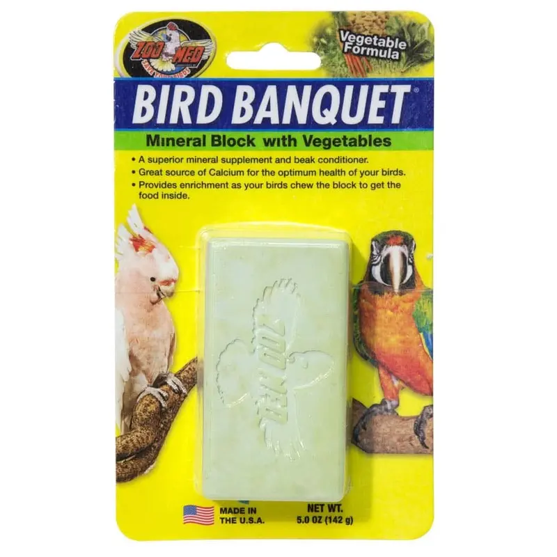 Zoo Med Bird Banquet Vegetable Formula Mineral Block Green 5oz LG