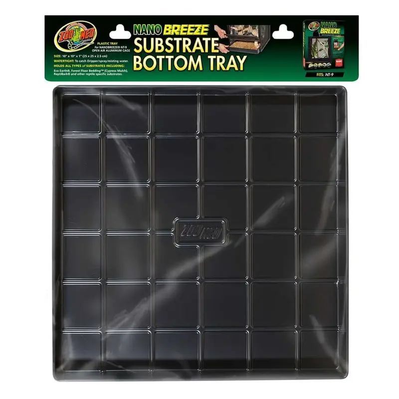 Zoo Med Nano Breeze Substrate Bottom Tray Black 10 in x 10 in