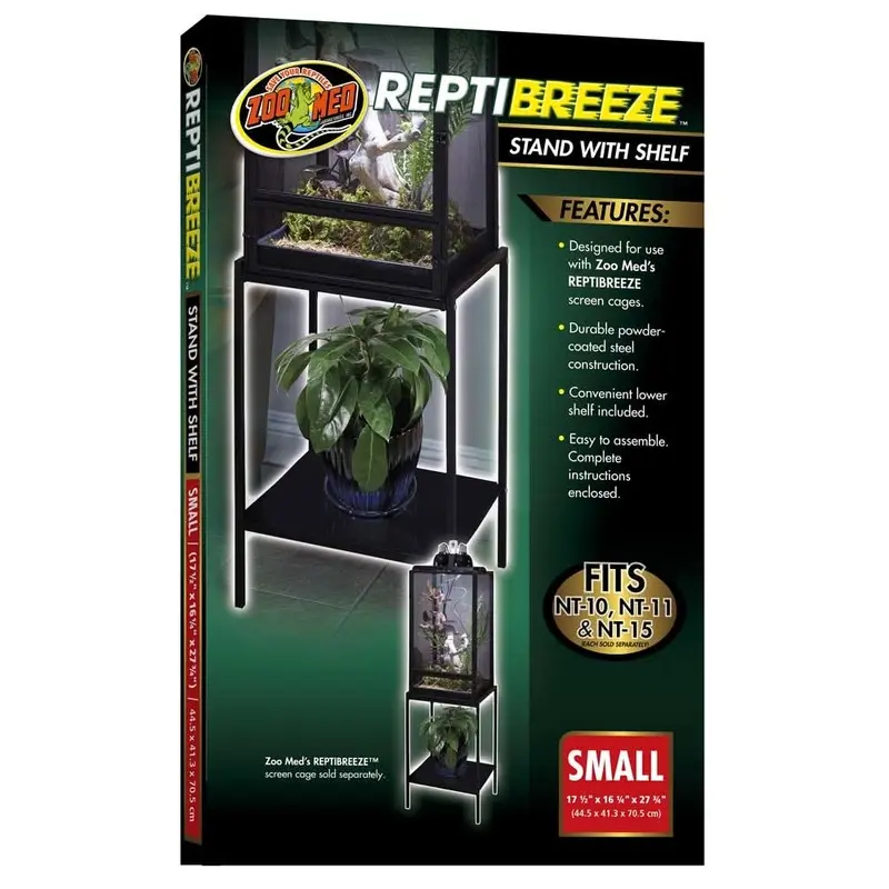 Zoo Med ReptiBreeze Stand w/Shelf Black SM