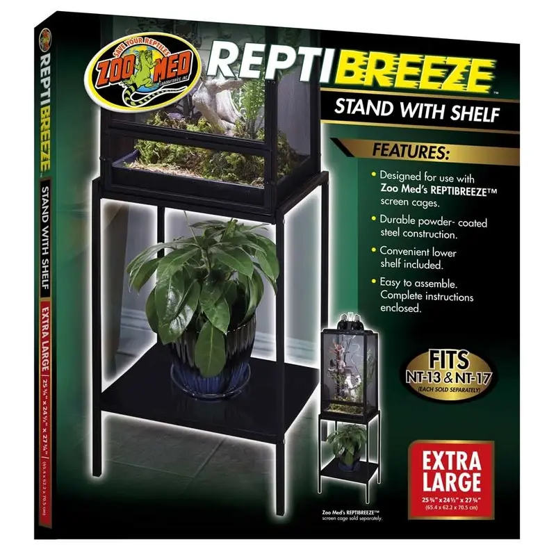 Zoo Med ReptiBreeze Stand w/Shelf Black XL