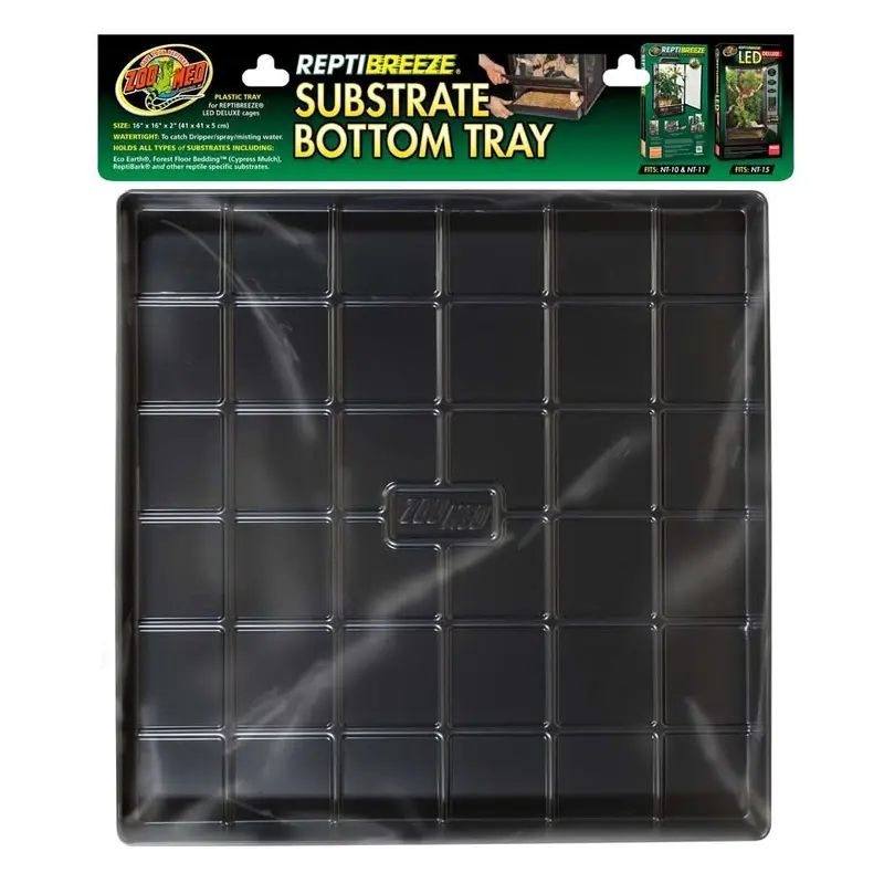 Zoo Med ReptiBreeze Substrate Bottom Tray Black 16 in x 16 in