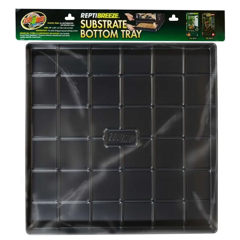 Zoo Med ReptiBreeze Substrate Bottom Tray Black 24 in x 24 in