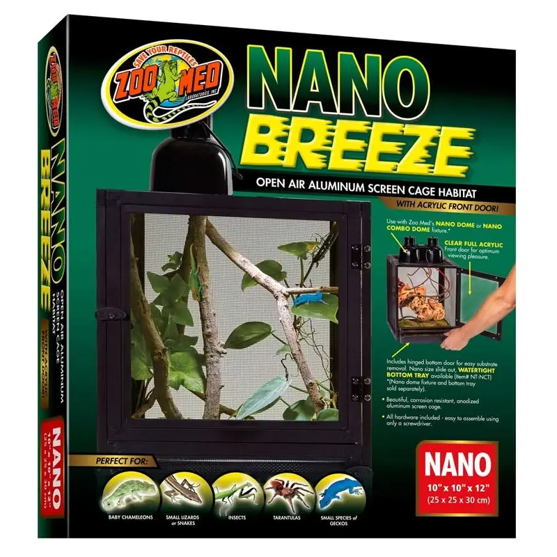 Zoo Med Nano Breeze Aluminum Screen Cage Black SM