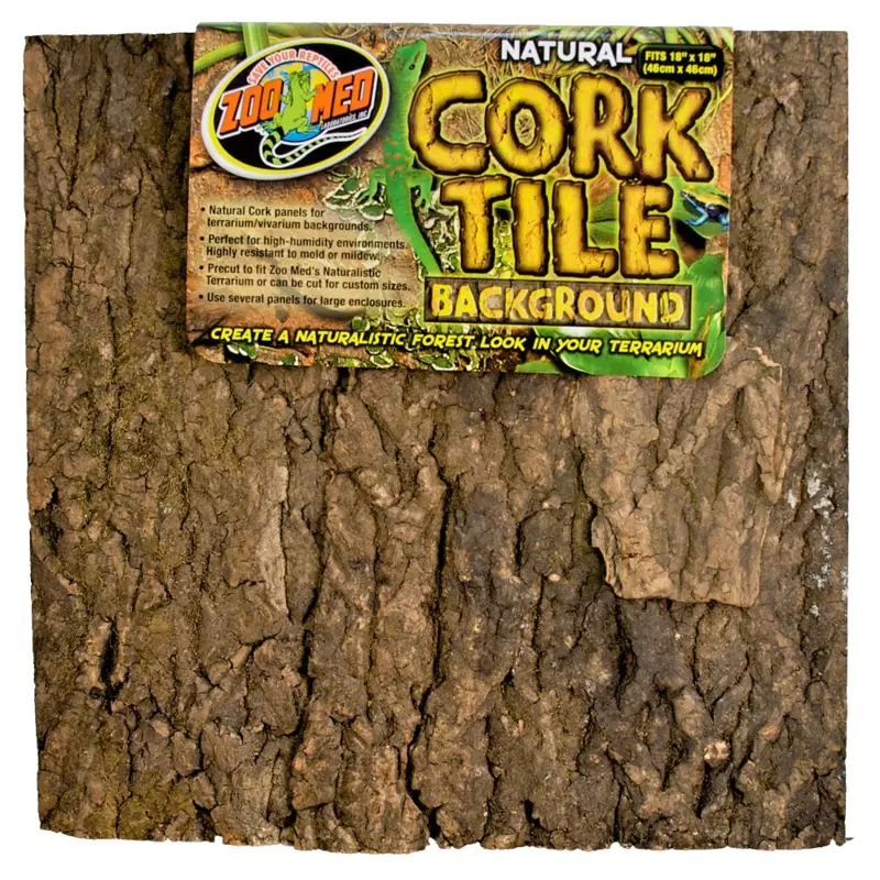 Zoo Med Natural Cork Tile Background Brown 18in X 18in LG