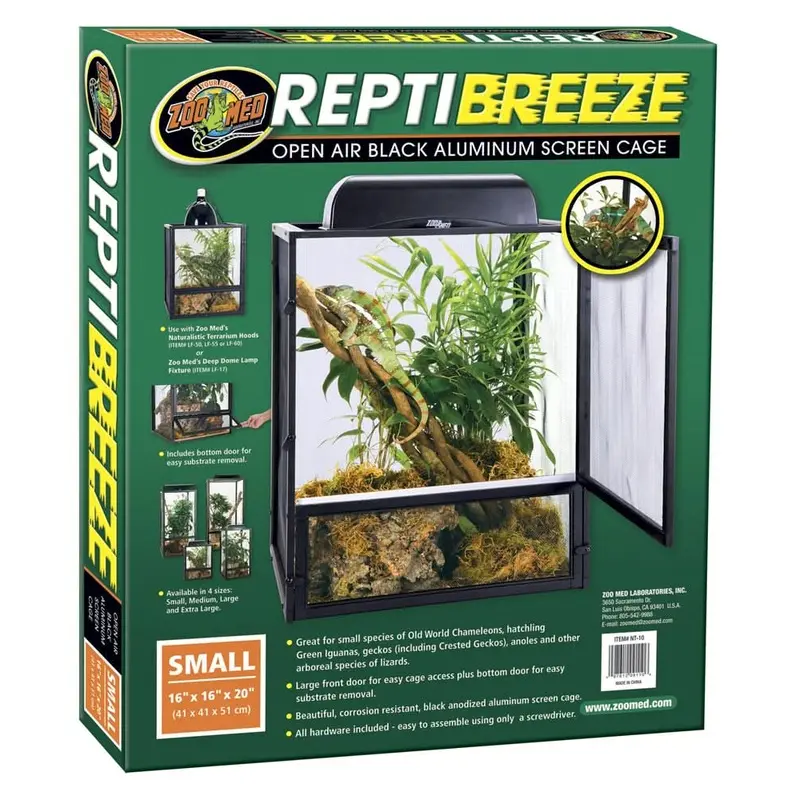 Zoo Med ReptiBreeze Open Air Aluminum Screen Cage Black SM