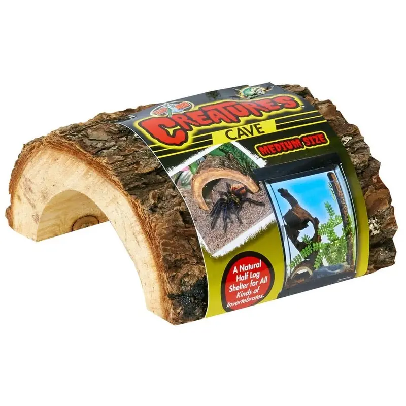 Zoo Med Creatures Cave Half Log Brown MD