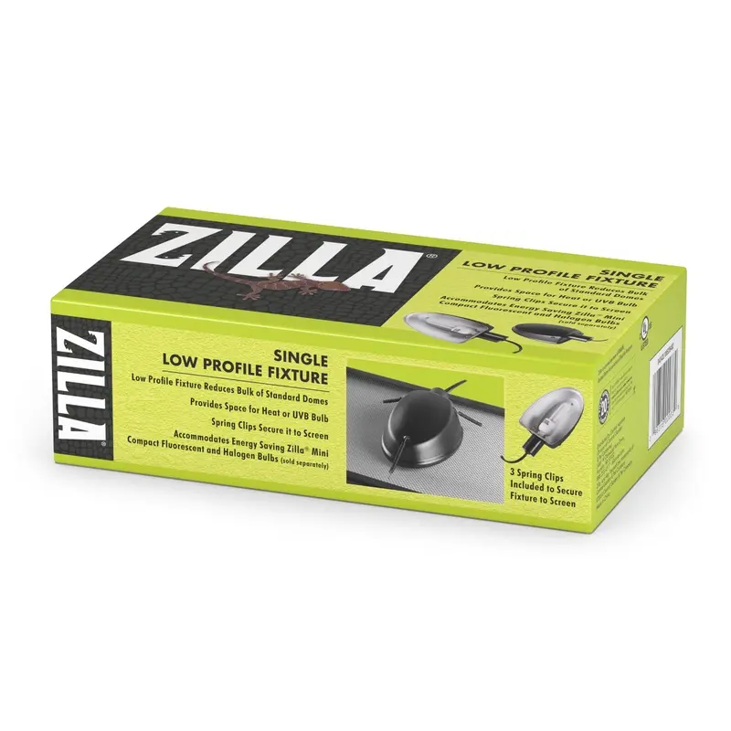 Zilla Low Profile Reptile Terrarium Fixtures Single