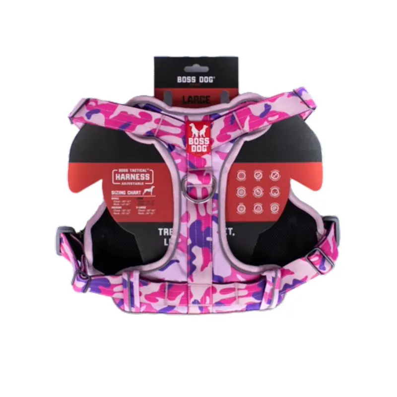 Boss Dog Tactical Dog Harness Pink Camo LG