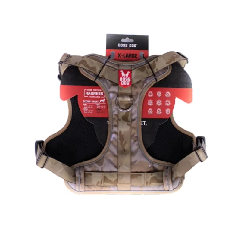 Boss Dog Tactical Dog Harness Tan Camo XL
