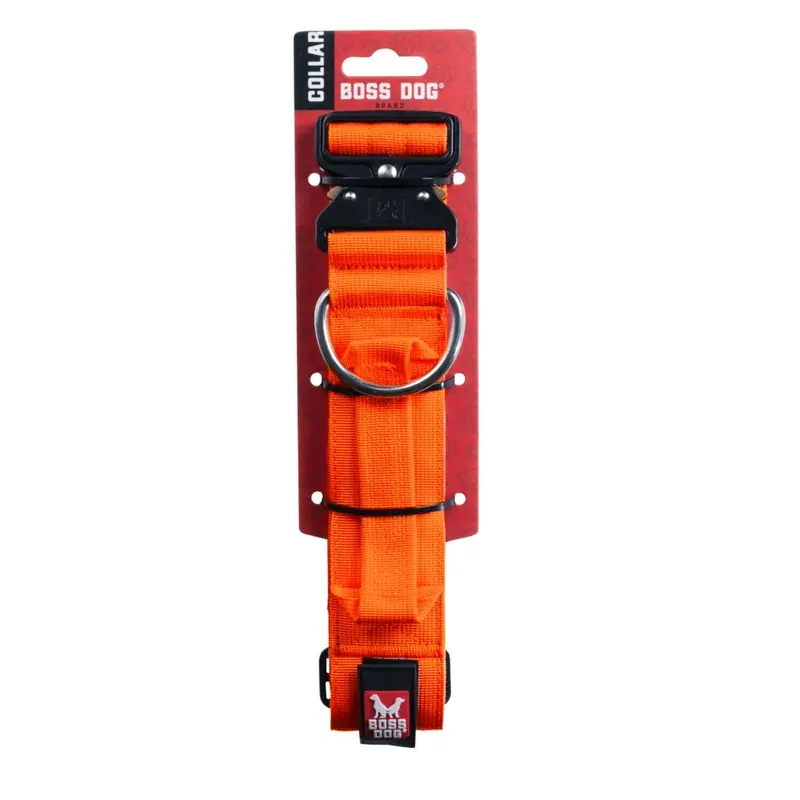 Boss Dog Tactical Adjustable Dog Collar Hunter Orange LG 17-22in