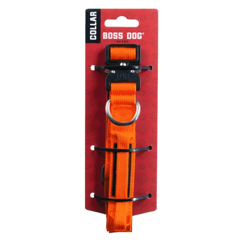 Boss Dog Tactical Adjustable Dog Collar Hunter Orange SM 13-16in