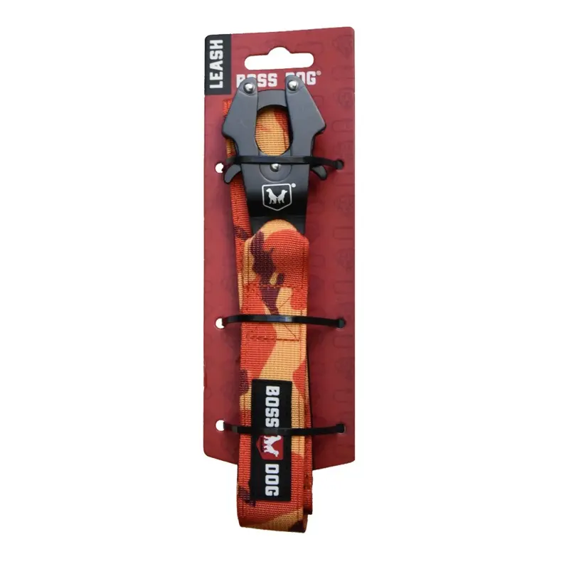 Boss Dog Tactical Dog Leash Orange Camo 4ft