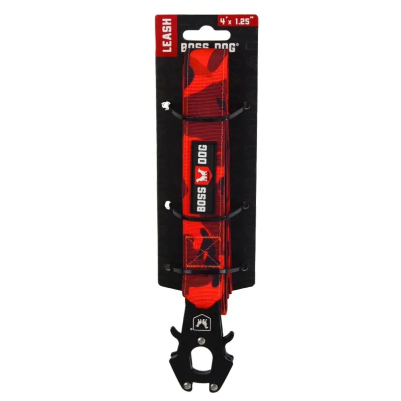 Boss Dog Tactical Dog Leash Red Camo 4ft