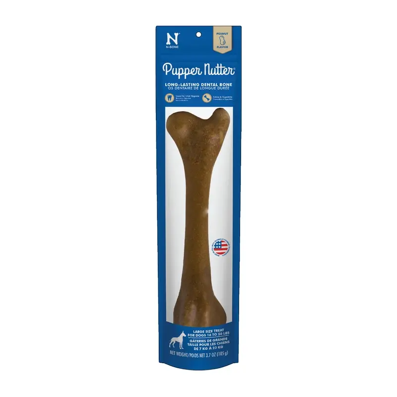 N-Bone Pupper Nutter Dental Chew Bone Peanut LG Single