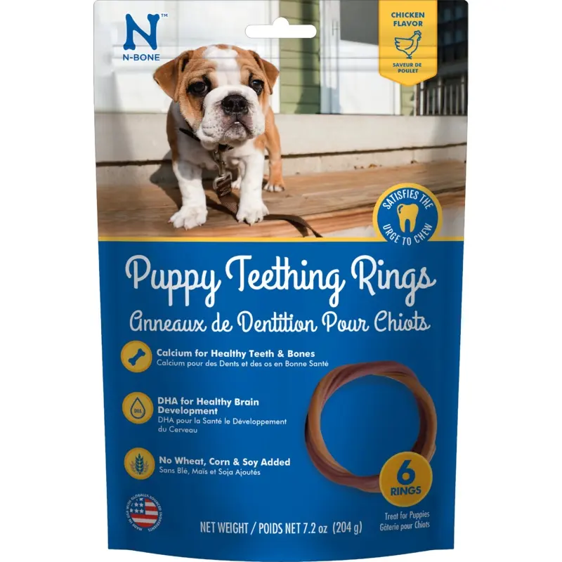 N-Bone Puppy Teething Rings Chicken 7.2 oz 6 pk