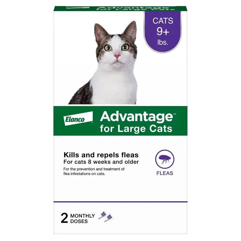 Elanco Advantage Topical Flea Treatment for Cats 2-Month Supply LG Cats (Over 9lbs)