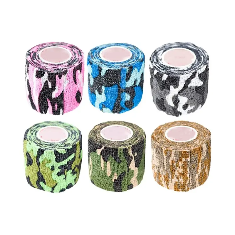 Tlily Roll Wrap Tape Bulk (Assorted And Camouflage Colors Random) Vet First Aid Tape Self Adhesive Adherent Size 6